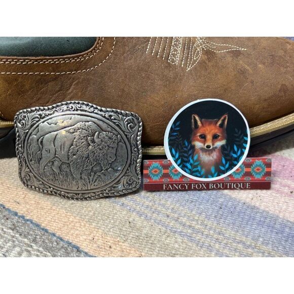 BUFFALO CONCHO WESTERN SILVER BELT ADJUSTABLE BUCKLE MEN WOMEN FESTIVAL WEAR - Picture 7 of 7
